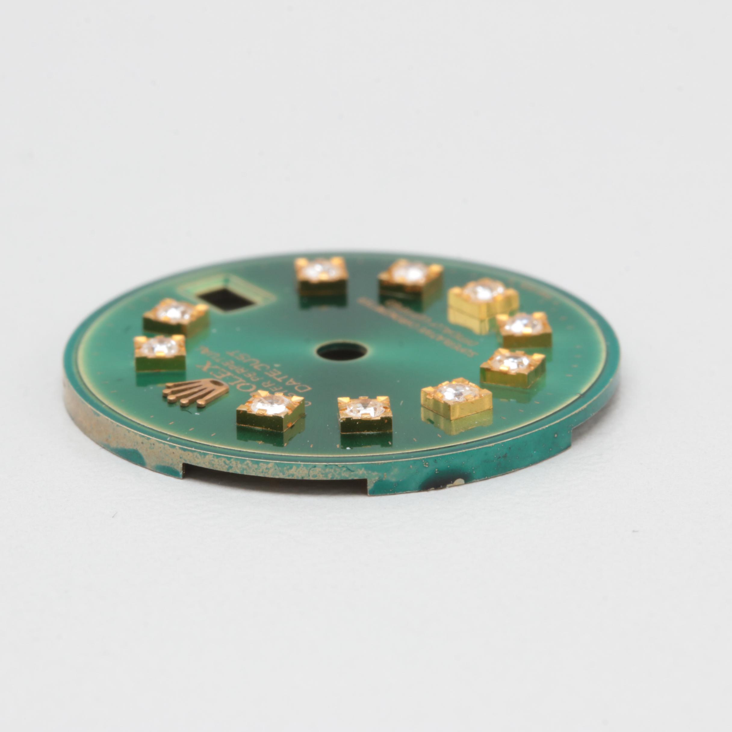 Rolex Oyster Perpetual Datejust Green Dial Set with Diamonds