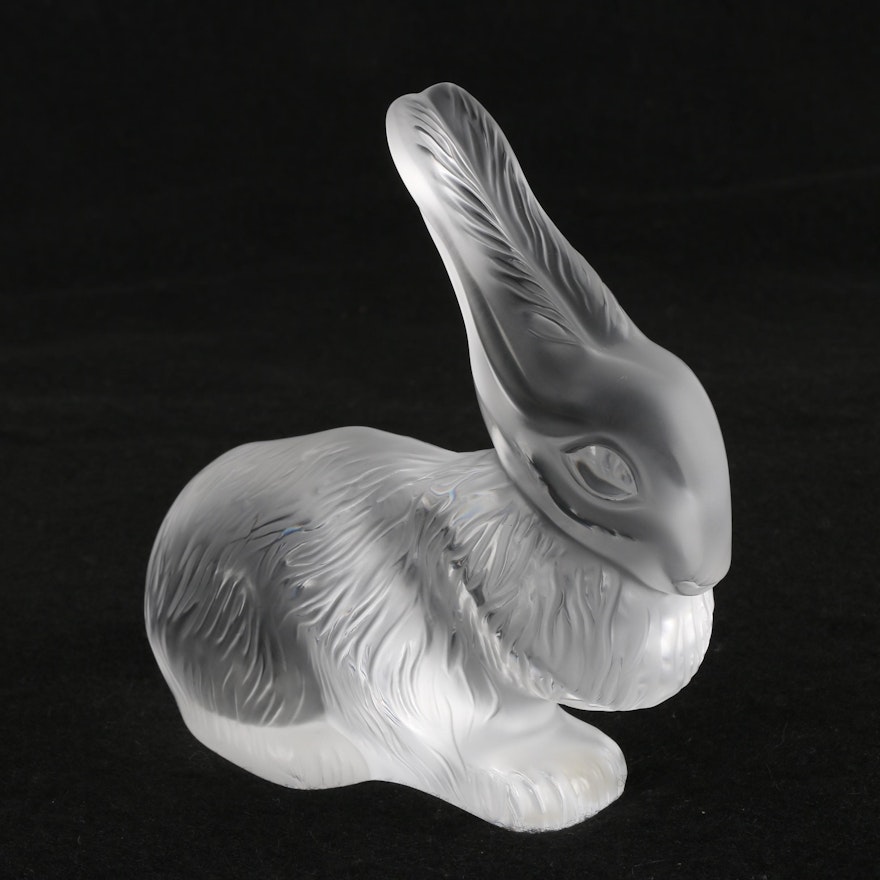 Lalique Frosted Crystal "Cesar" Rabbit Figurine