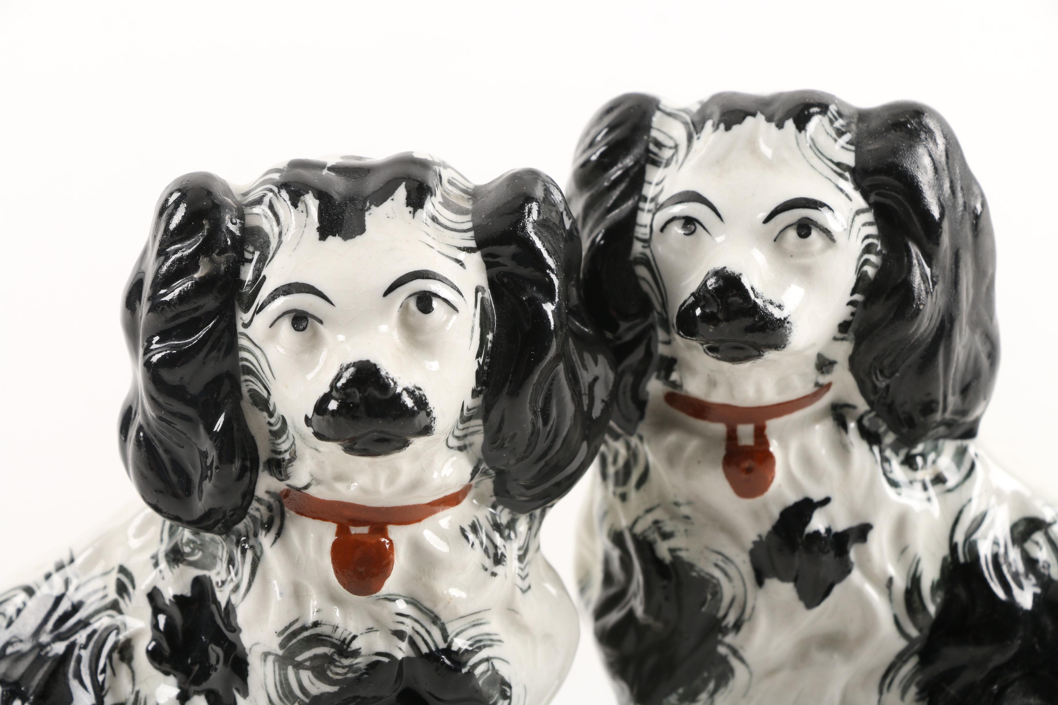 Vintage Staffordshire Style Ceramic Dog Figurines