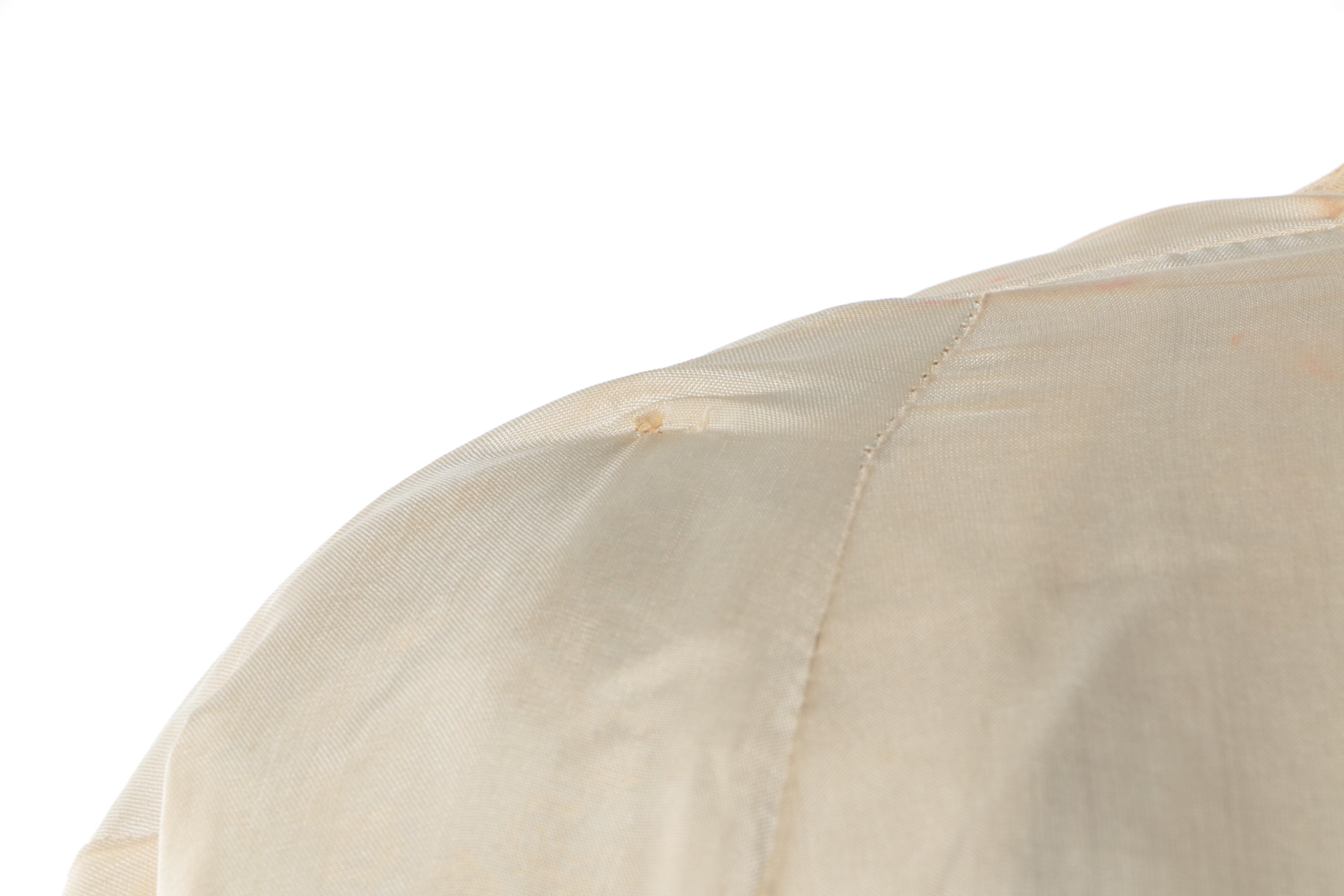 Circa 1960s Vintage Gold Lamé Woven Coat with White Plum Blossoms