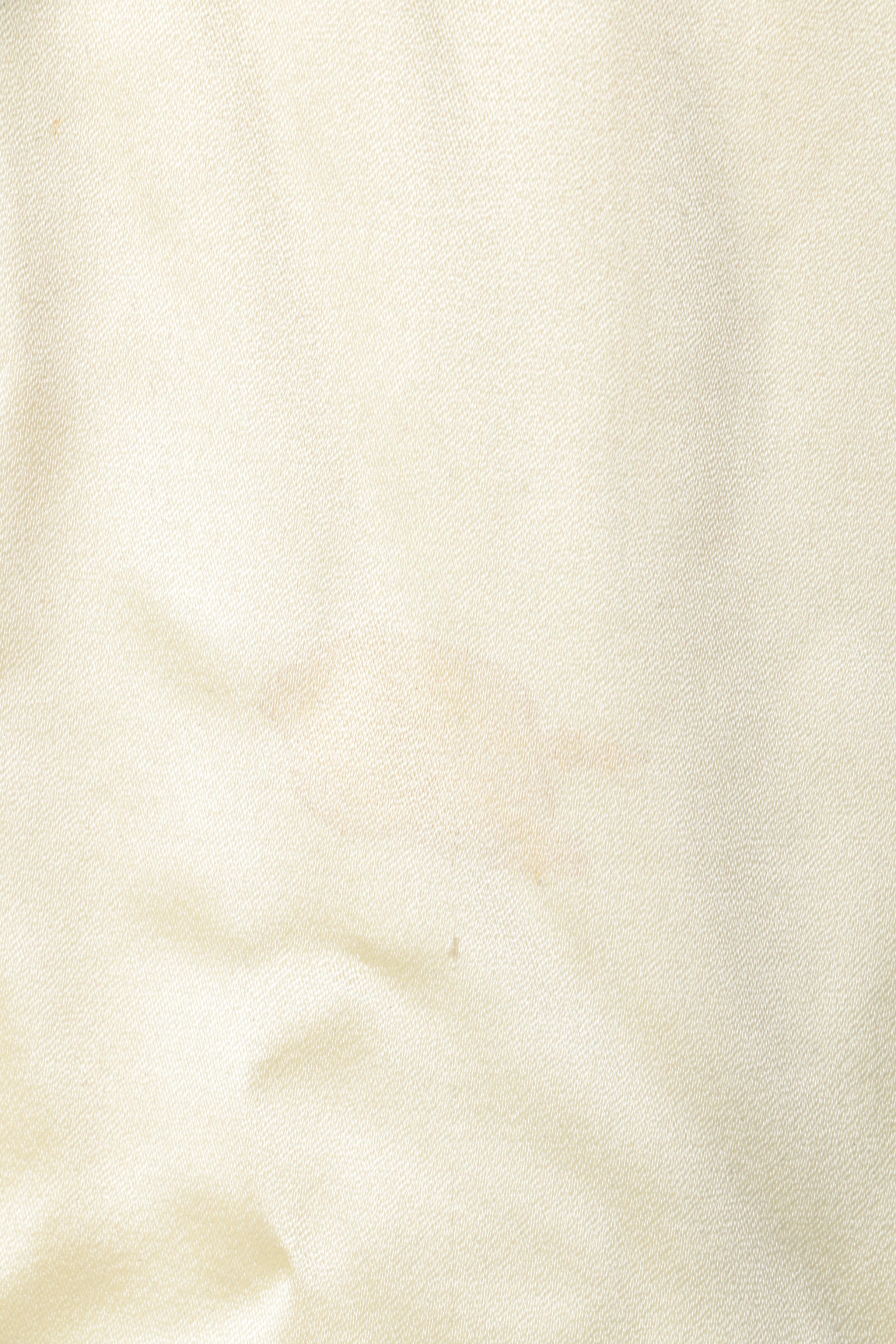 Women's Circa 1960s Beaded Black Wool and Ivory Satin Swing Coat