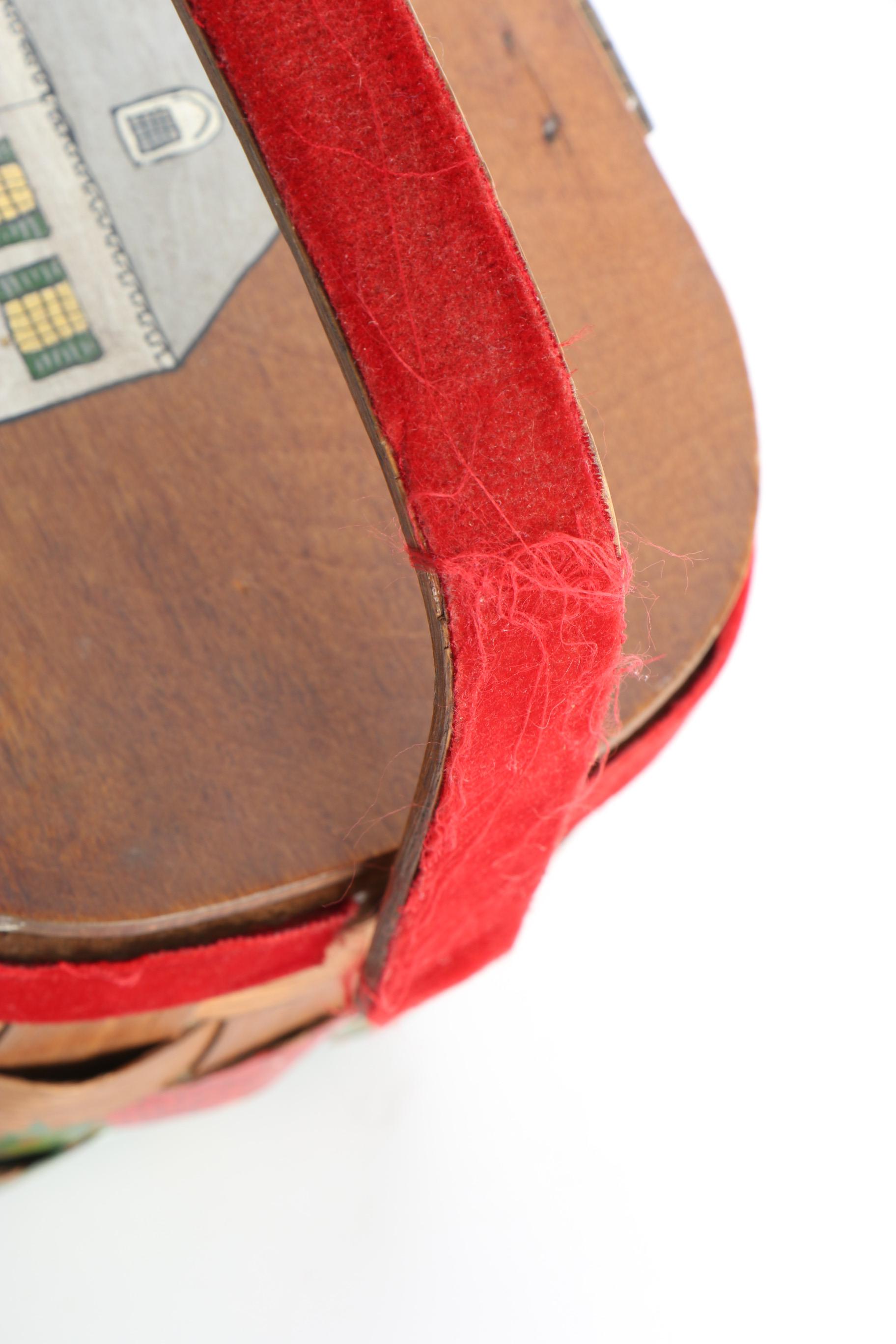 Vintage Hand-Painted Basket Bag