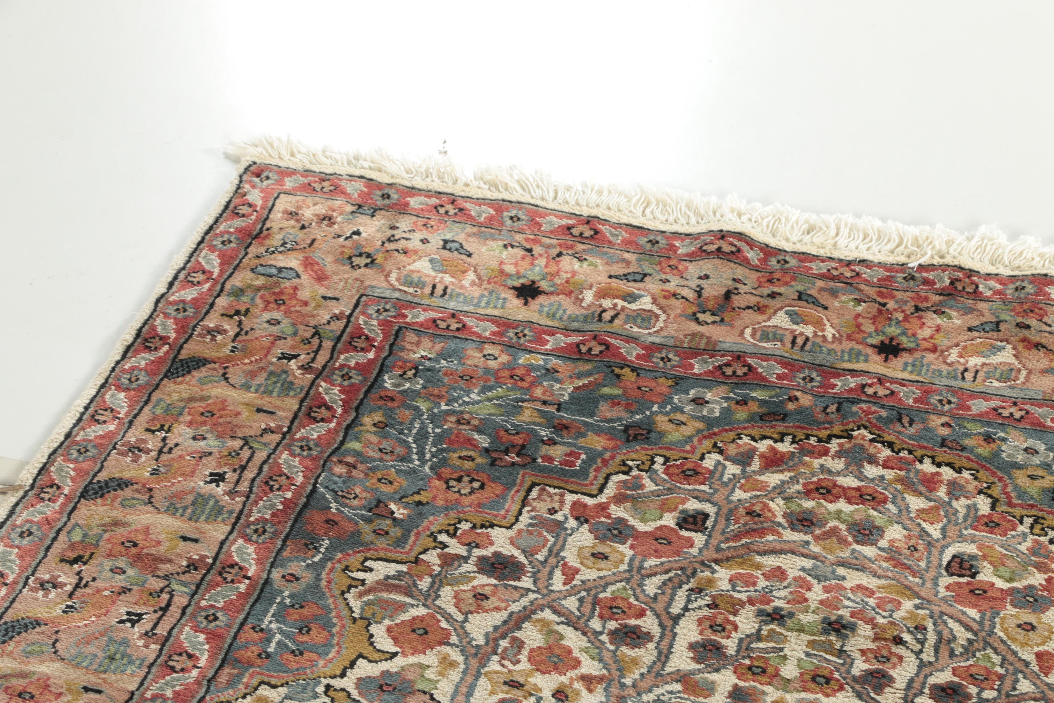 Hand-Knotted Persian "Vase" Wool And Silk Prayer Rug