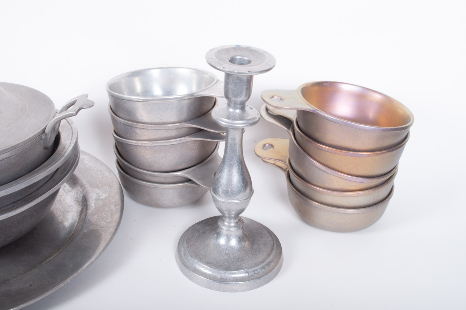 Set of Wilton Armetale "Plough Tavern" Pewter Dinnerware and Serveware