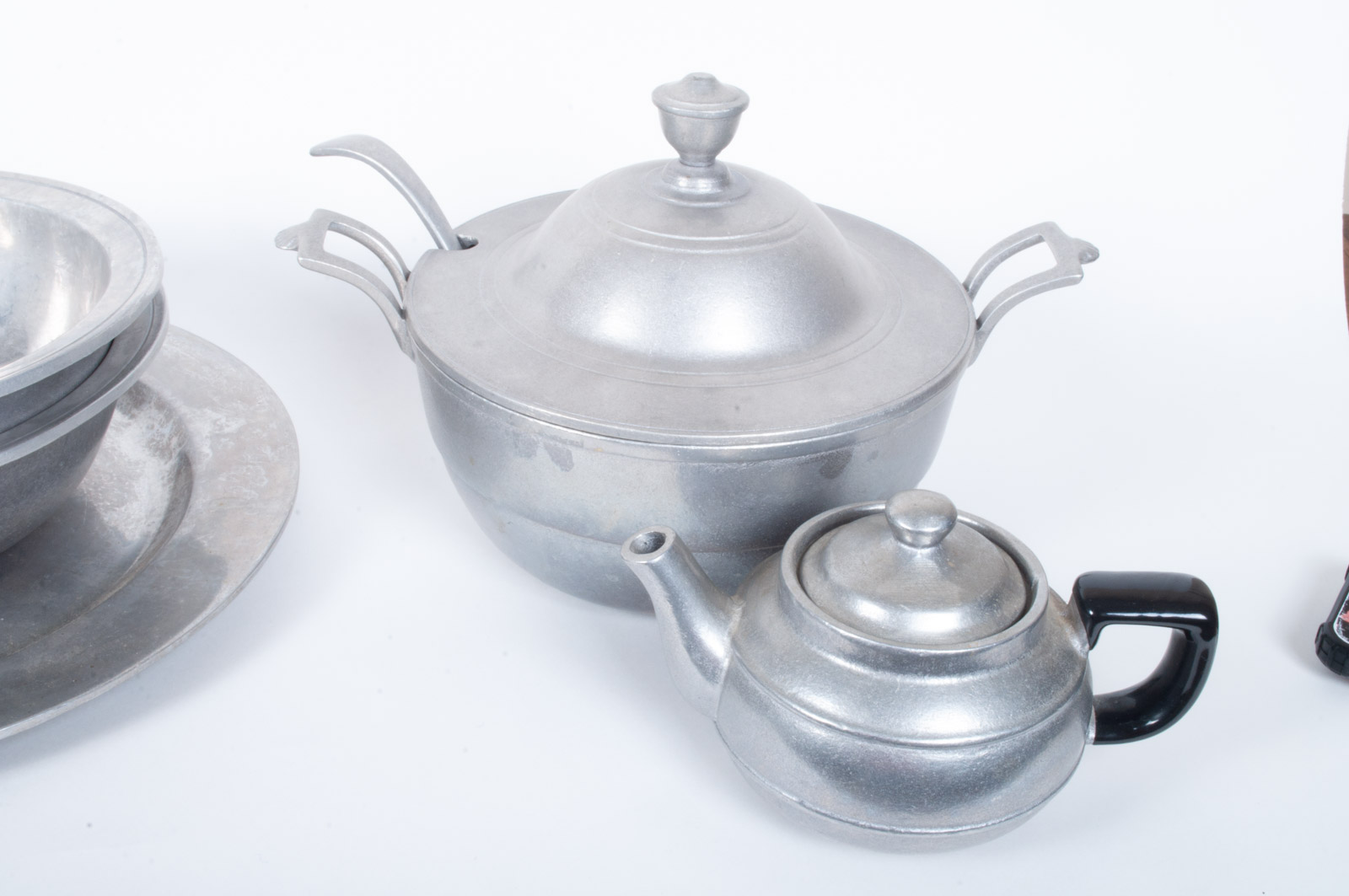 Set of Wilton Armetale "Plough Tavern" Pewter Dinnerware and Serveware