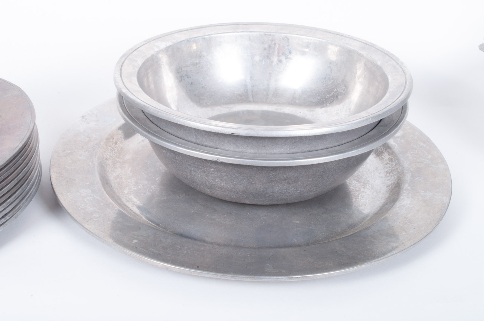 Set of Wilton Armetale "Plough Tavern" Pewter Dinnerware and Serveware