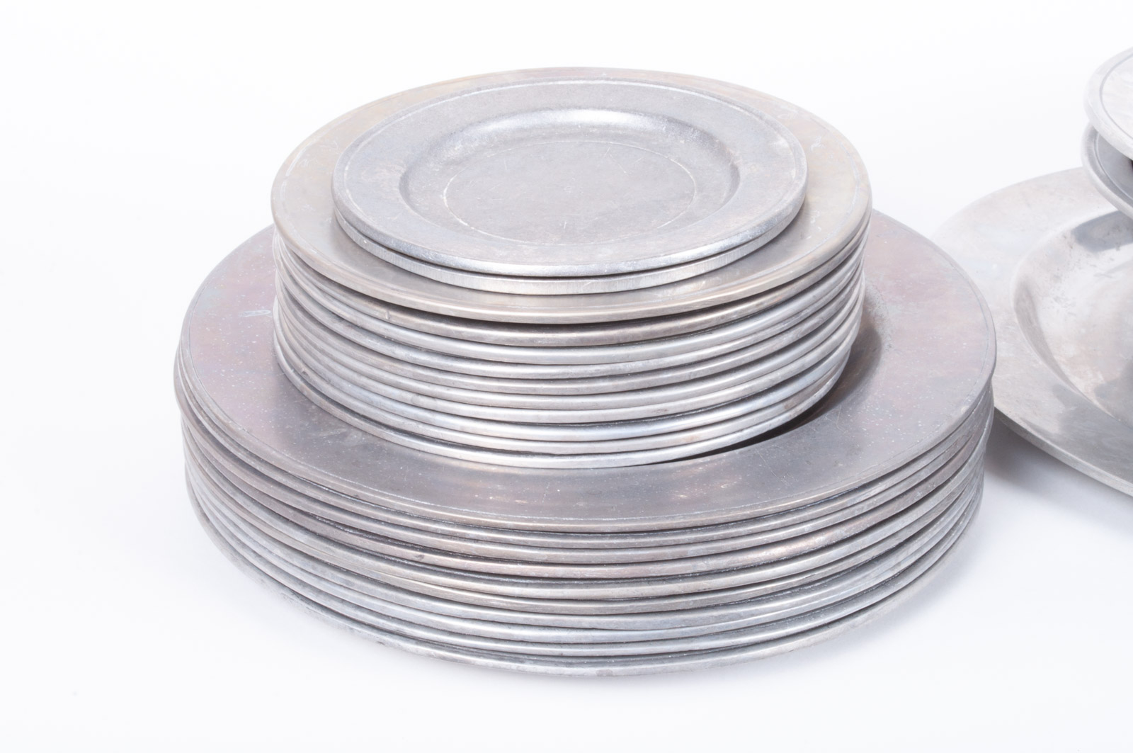 Set of Wilton Armetale "Plough Tavern" Pewter Dinnerware and Serveware