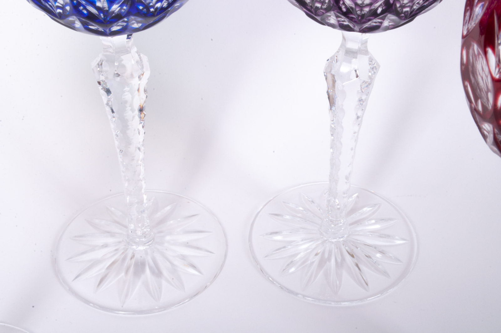 Set of Godinger "Dynasty" Cased Cut to Clear Crystal Hock Wine Glasses