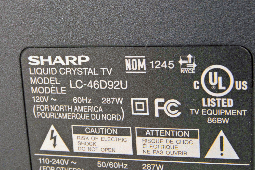 Sharp Aquos 46" LCD HDTV