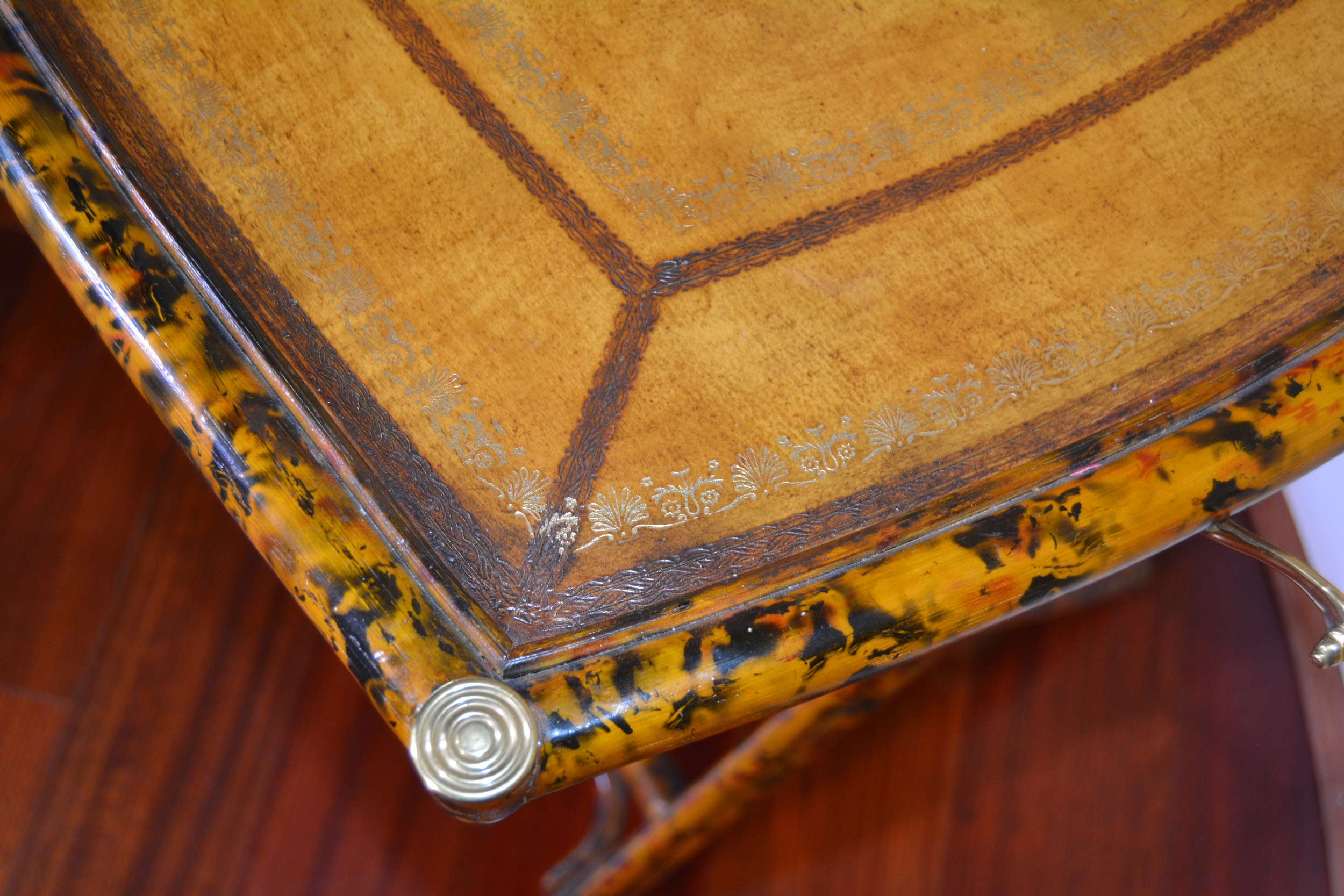 Maitland-Smith Bamboo and Leather Tray Table