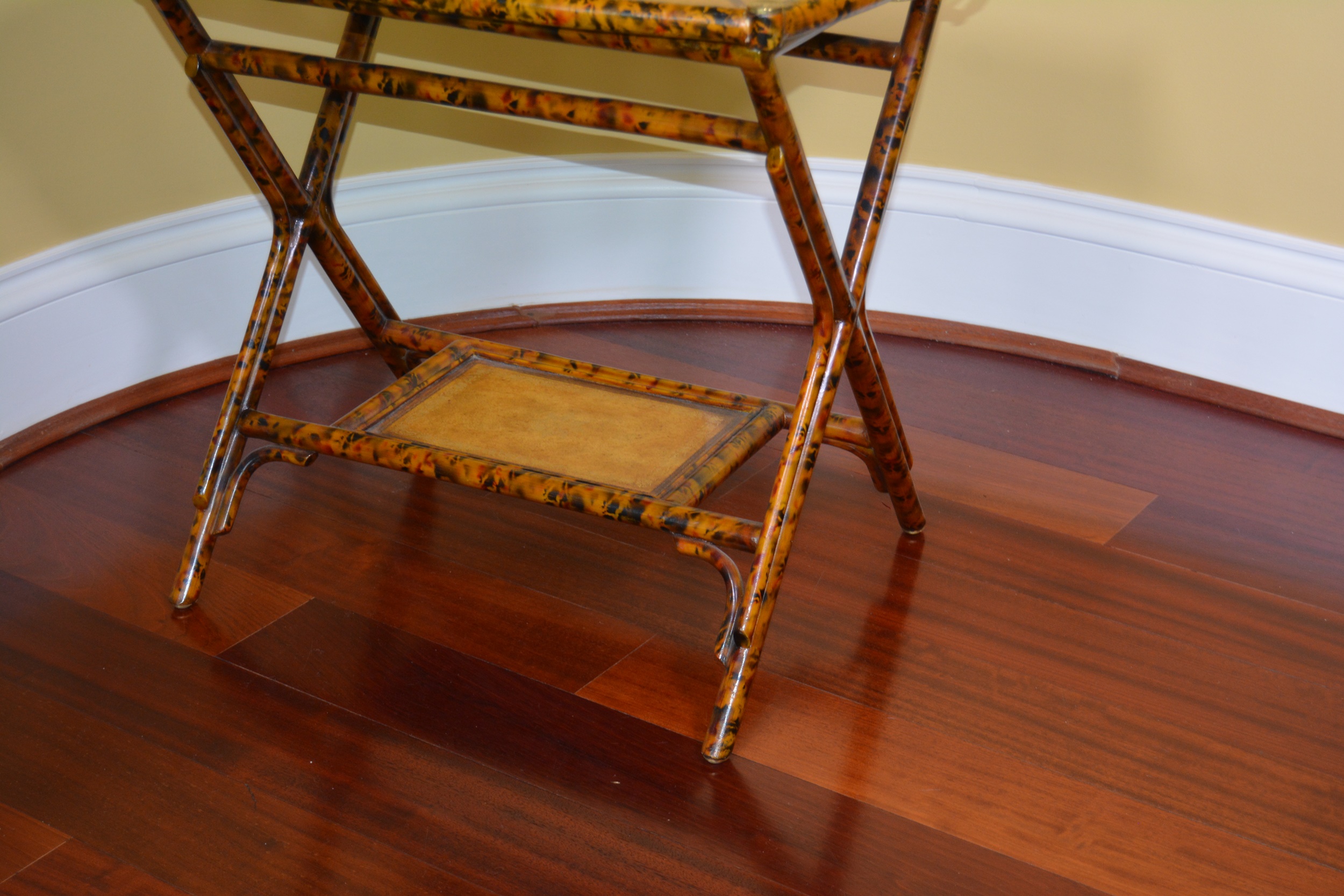 Maitland-Smith Bamboo and Leather Tray Table
