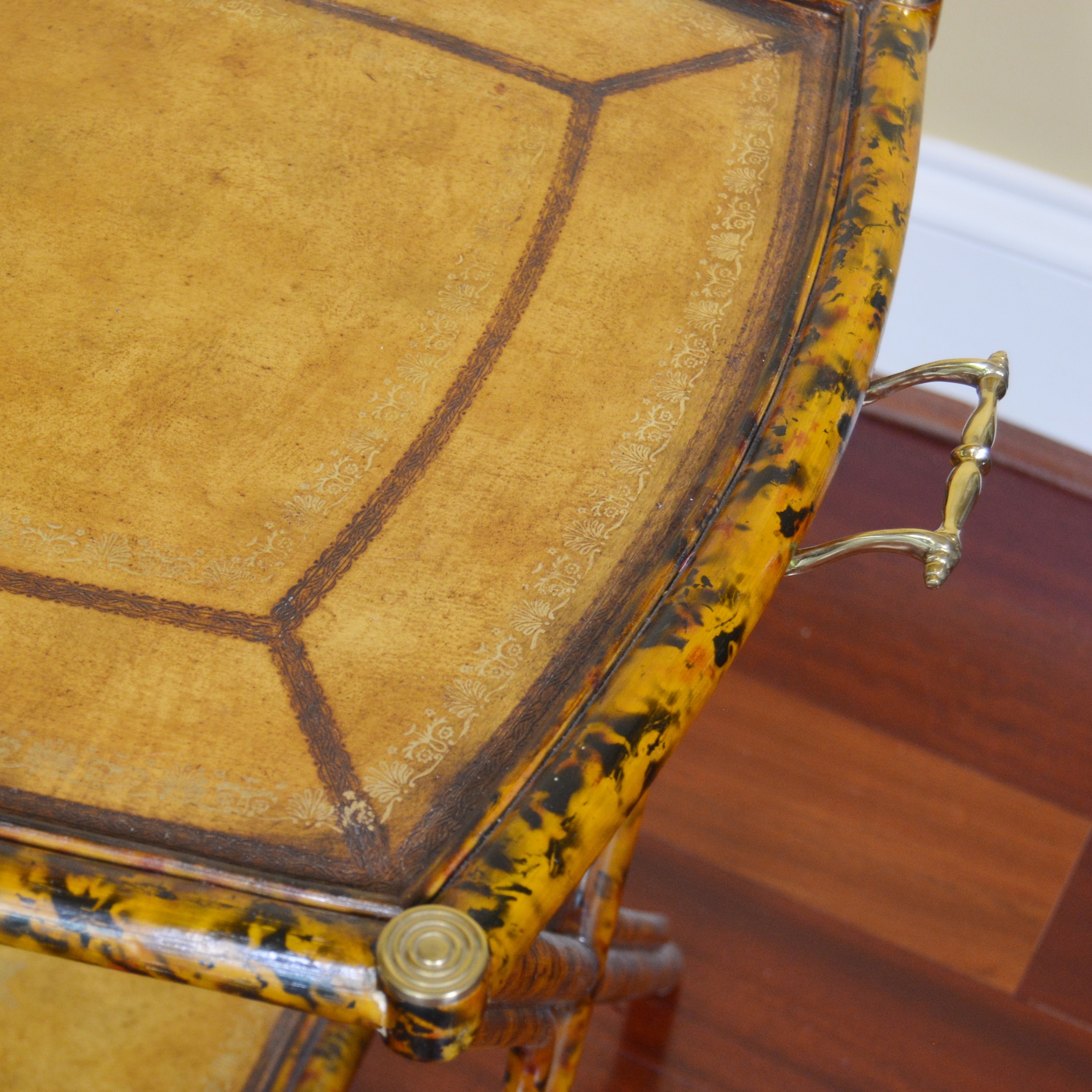 Maitland-Smith Bamboo and Leather Tray Table
