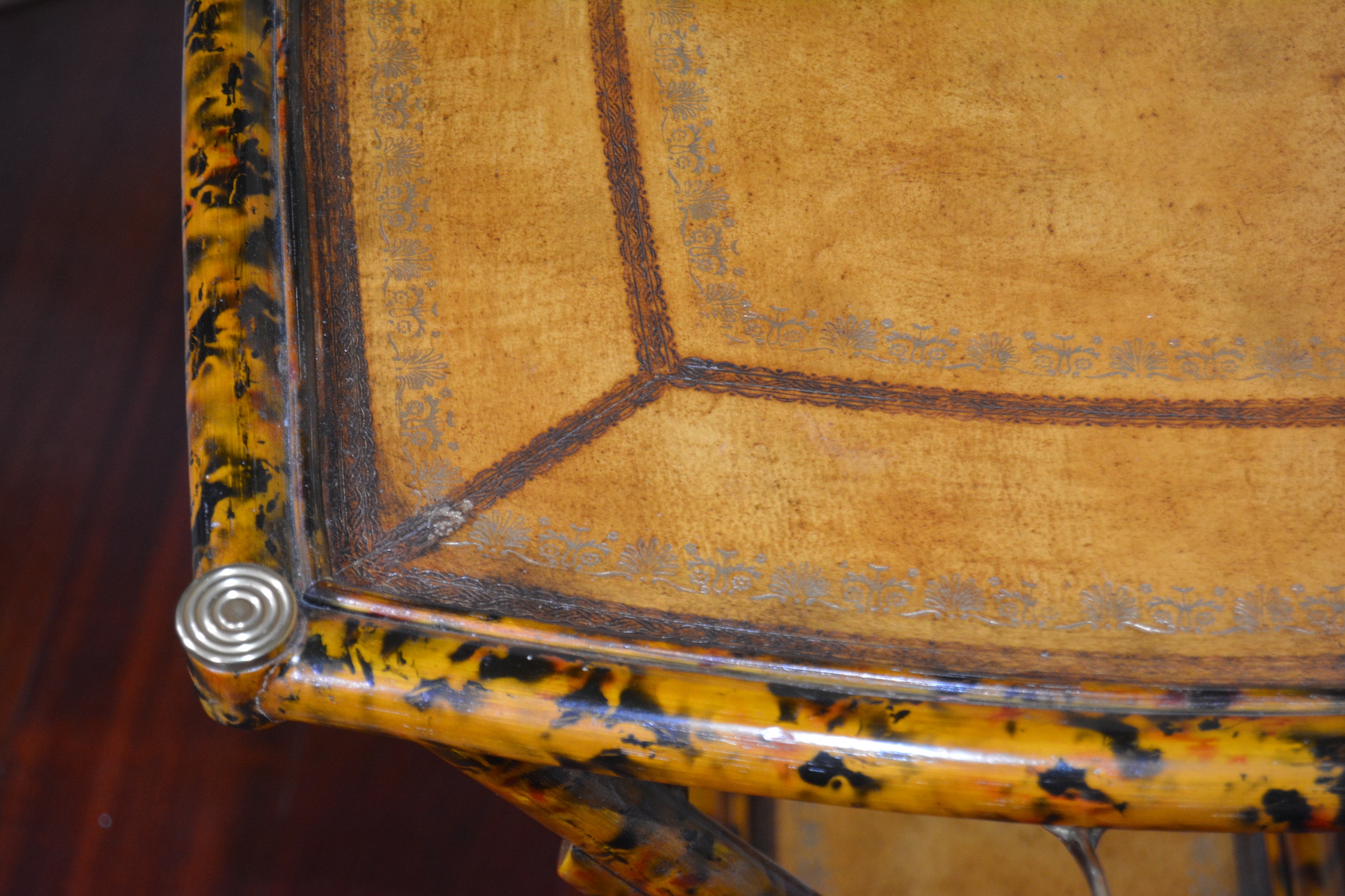 Maitland-Smith Bamboo and Leather Tray Table