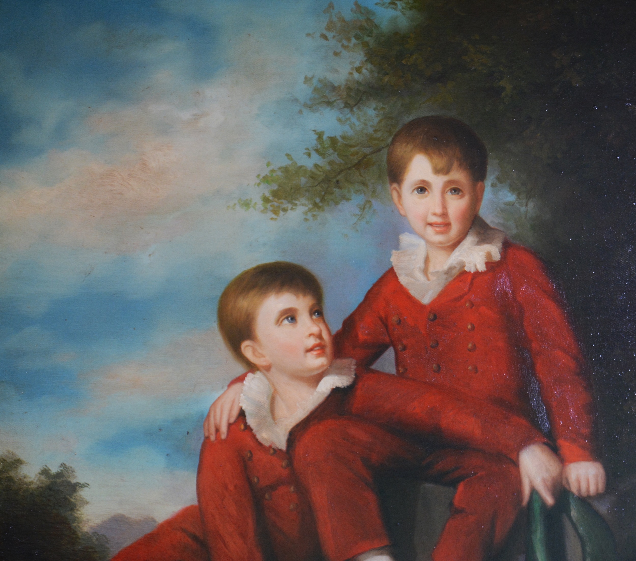 Eagleson Oil Painting on Canvas of Two Young Boys