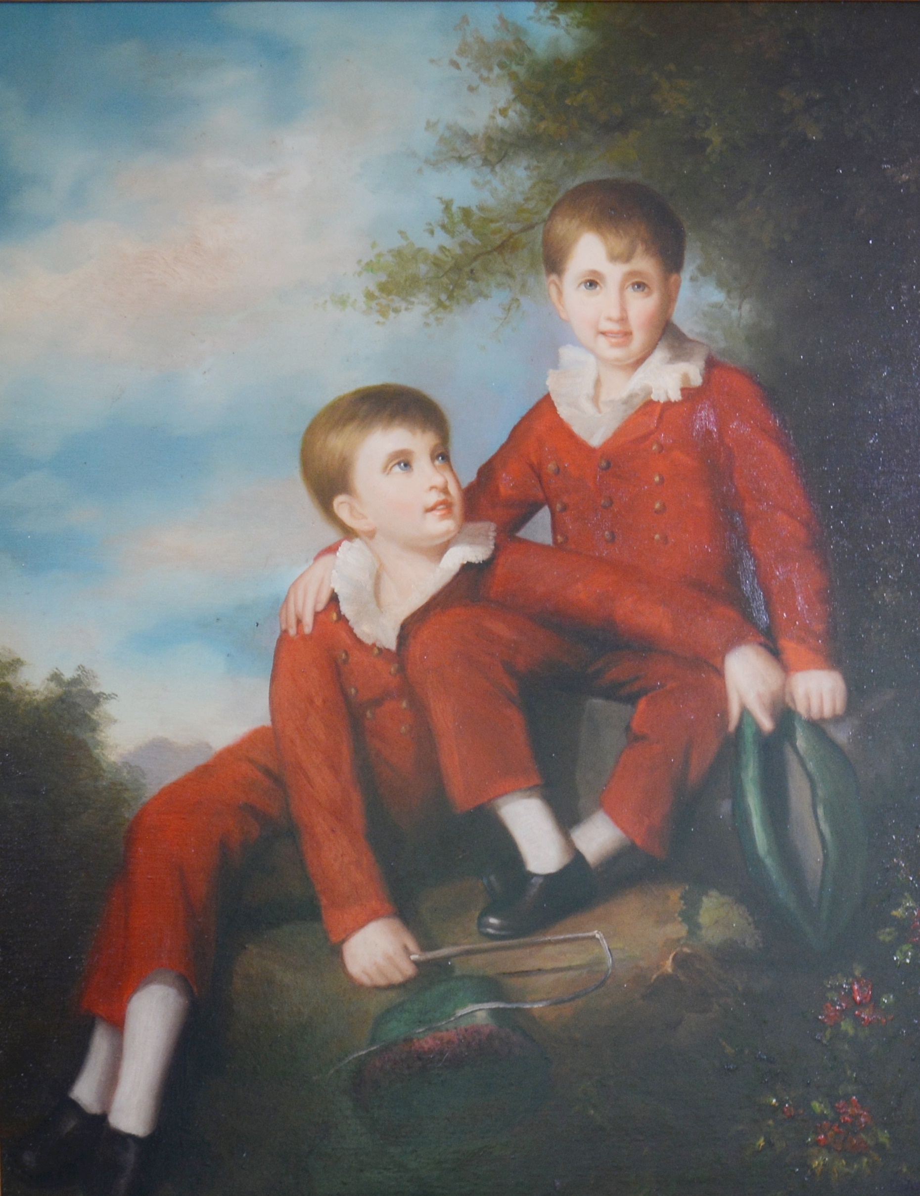 Eagleson Oil Painting on Canvas of Two Young Boys