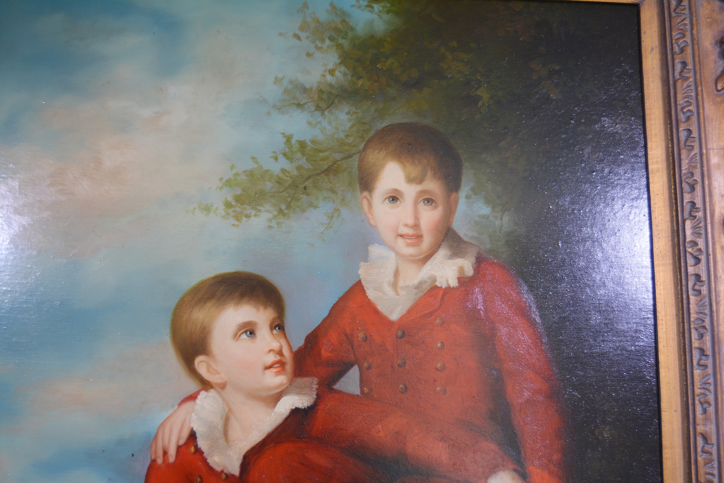 Eagleson Oil Painting on Canvas of Two Young Boys