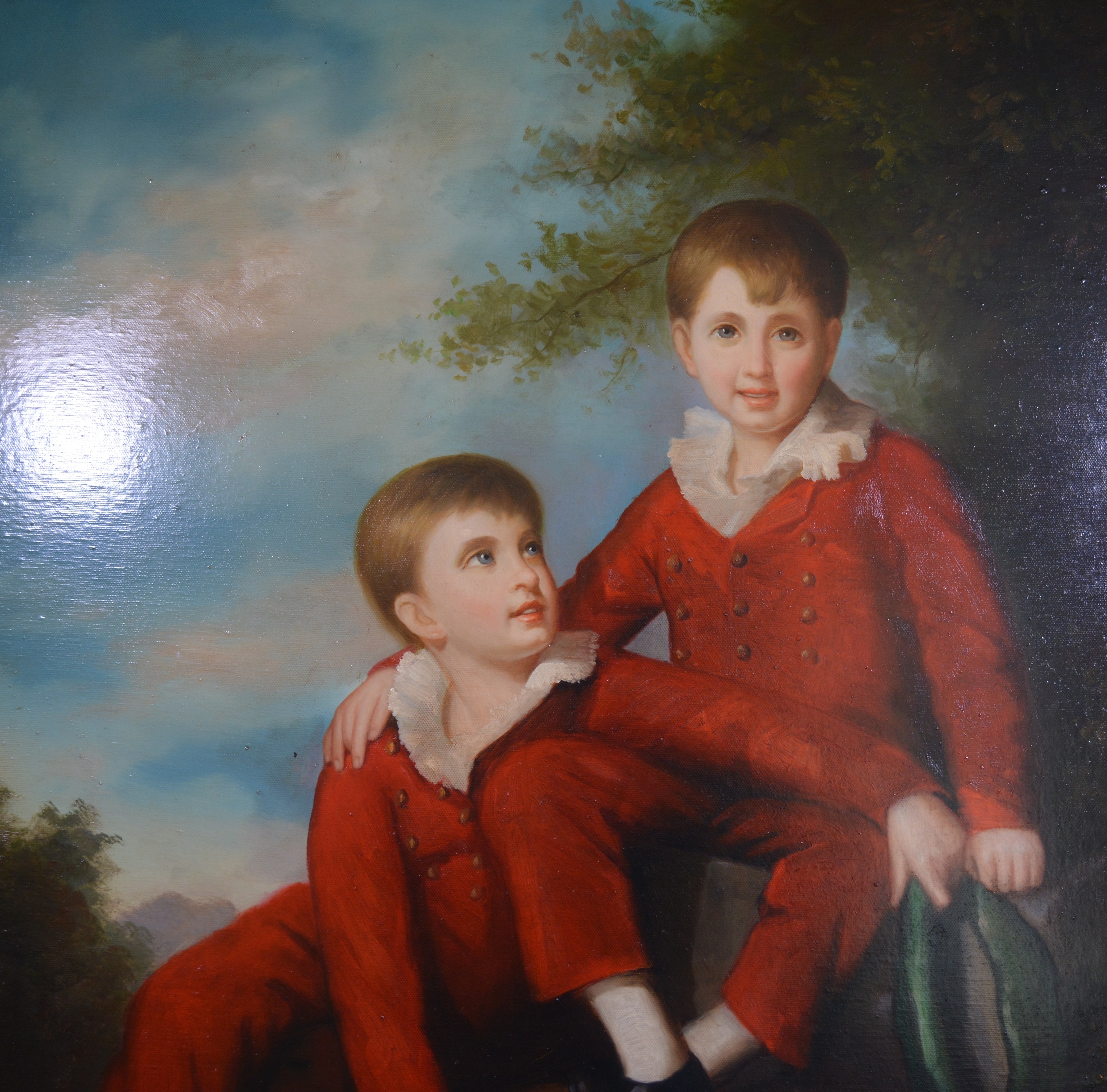 Eagleson Oil Painting on Canvas of Two Young Boys