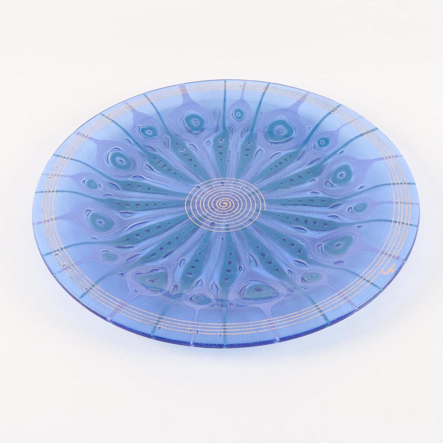 Higgins Art Glass Centerpiece Plate