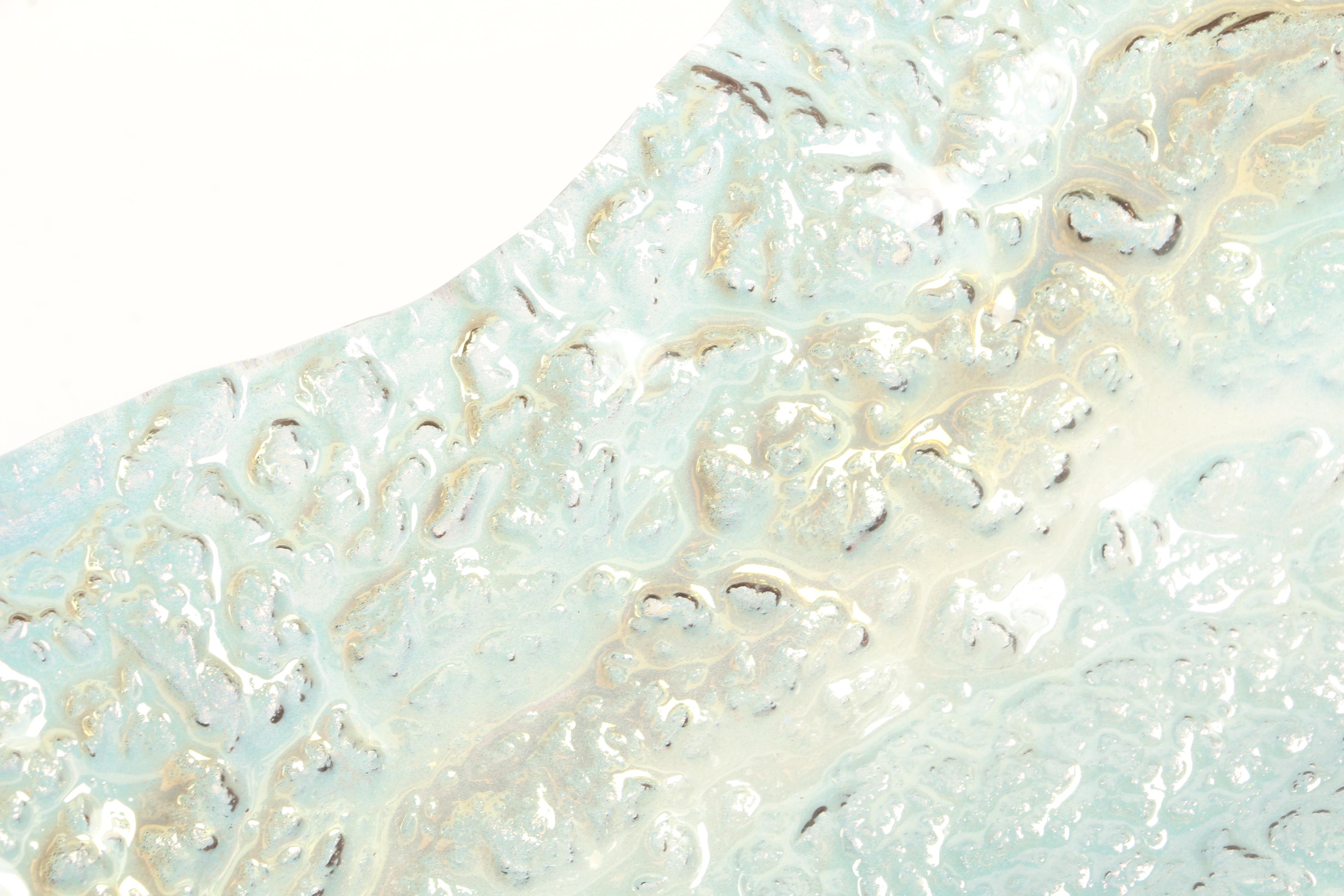 Iridescent Textured Abstract Glass Bowl