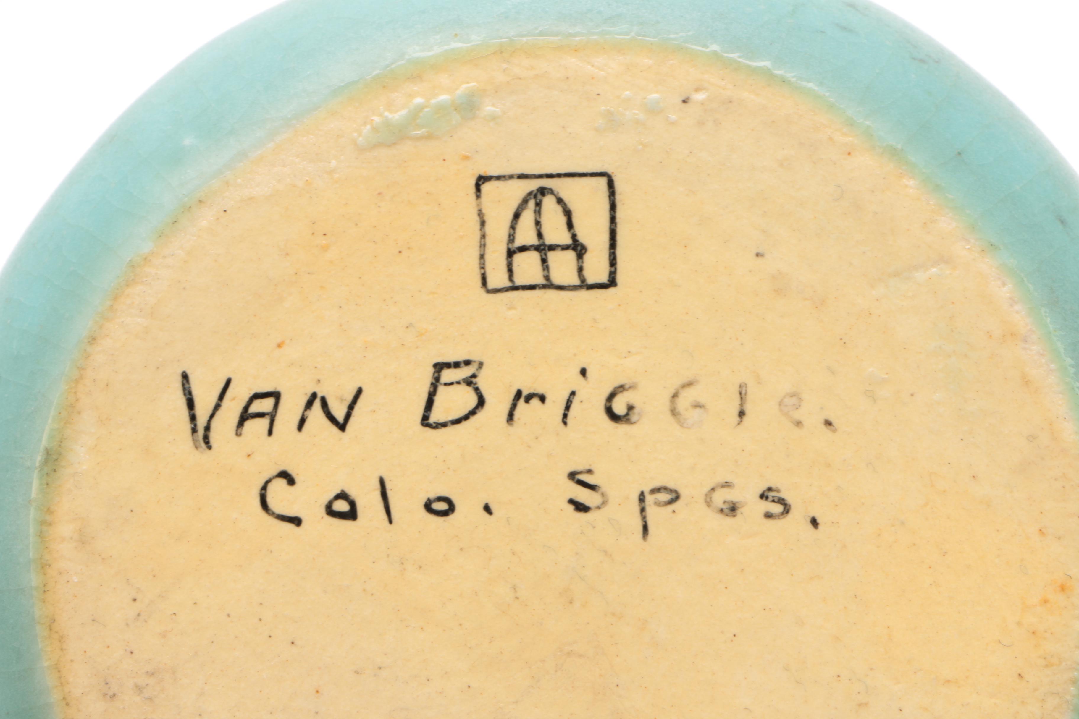 Van Briggle Pottery Turquoise Pitcher and Ash Receiver