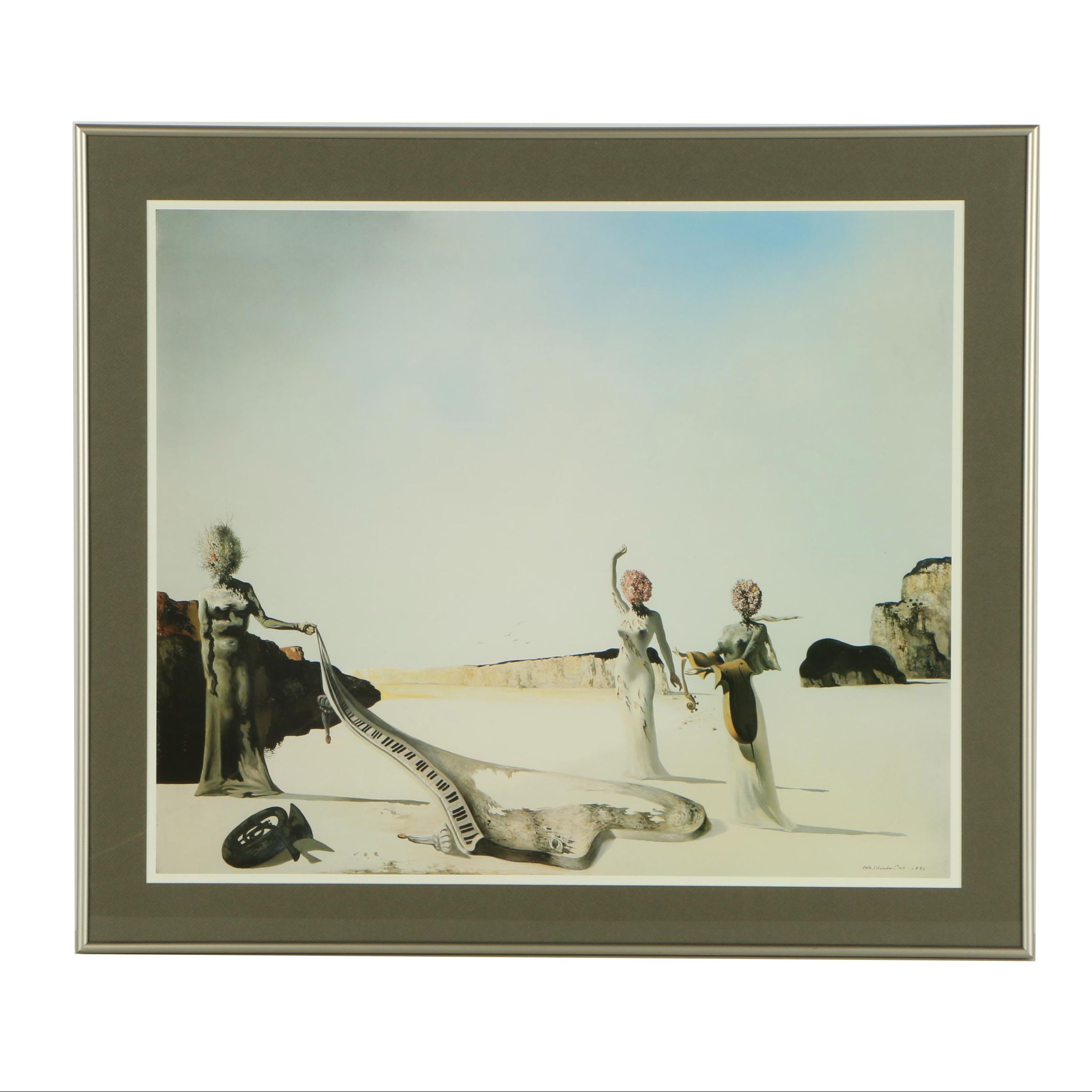 Offset Lithograph After Salvador Dalí "Three Young Surrealist Women"