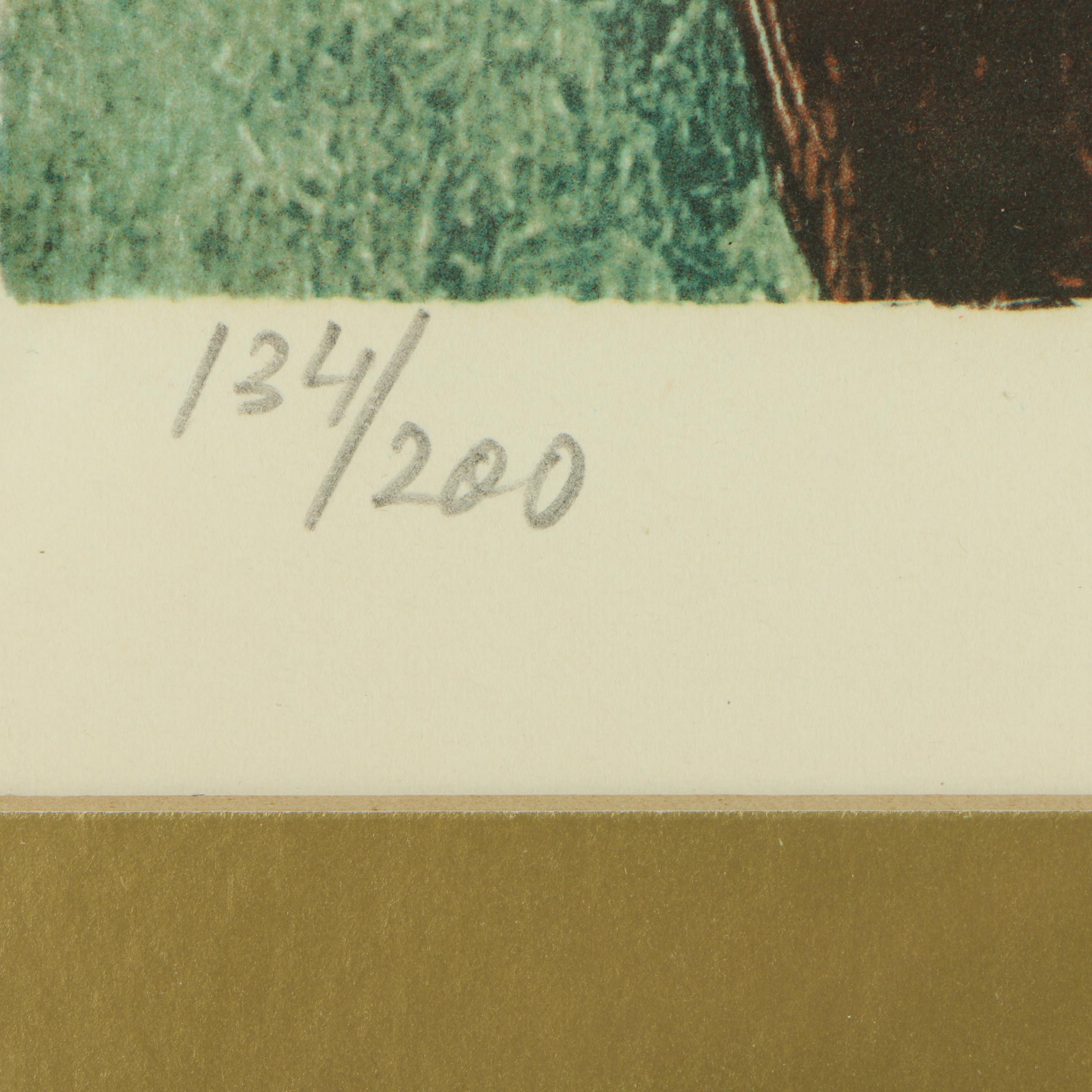 Reuven Rubin Limited Edition Color Lithograph "Abraham and the Three Angels"