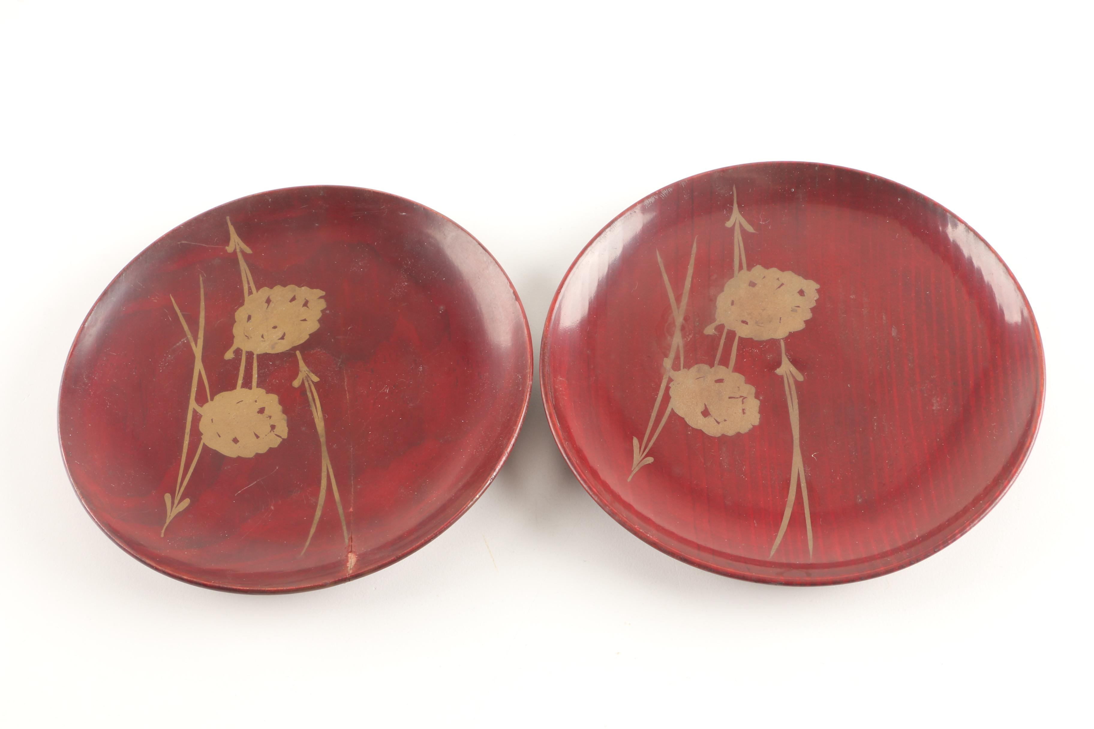 Hand-Painted Noritake Lemon Server with Decorative Plates