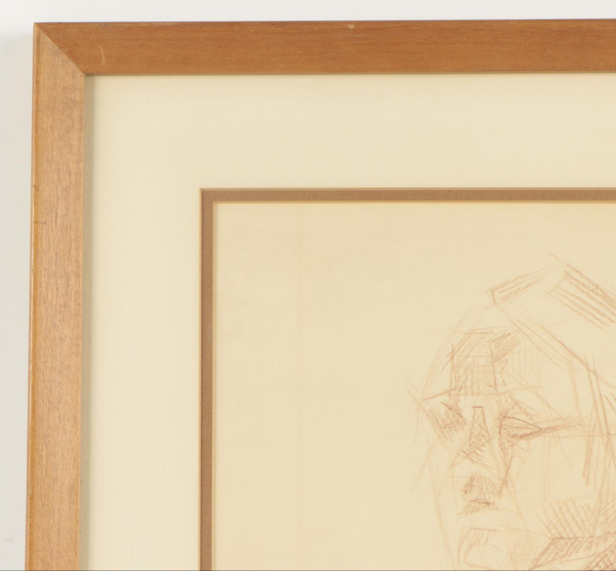 Laue Futurist Style Conté Crayon Drawing