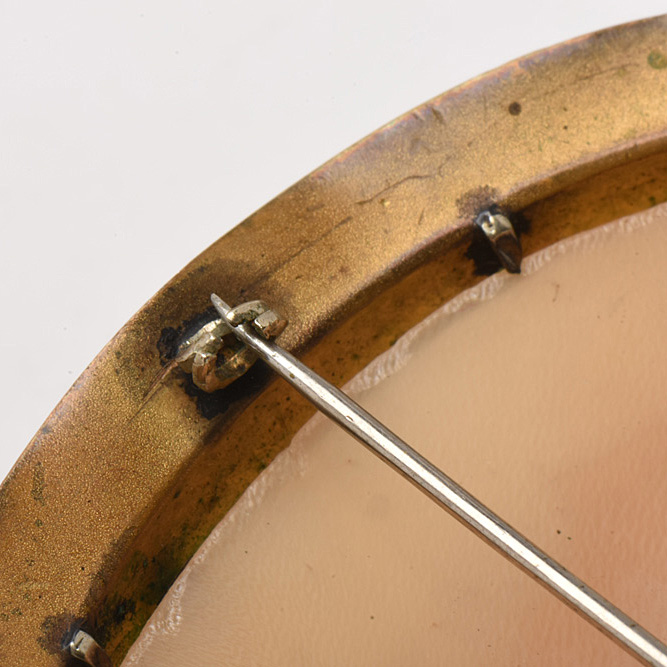 Early 20th Century Gold-Filled Goddess Diana Carved Helmet Shell Cameo