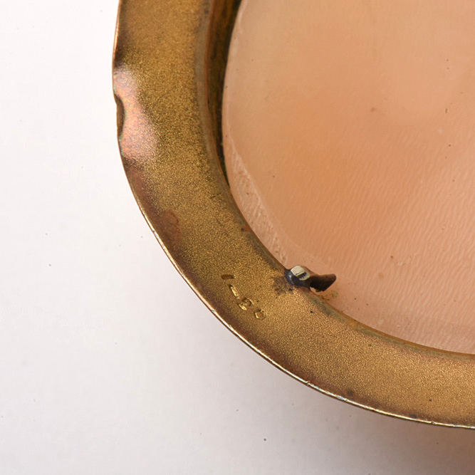 Early 20th Century Gold-Filled Goddess Diana Carved Helmet Shell Cameo