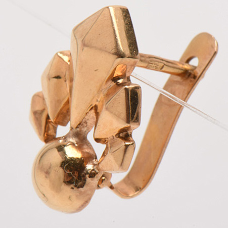 19K Yellow Gold Pierced Earrings