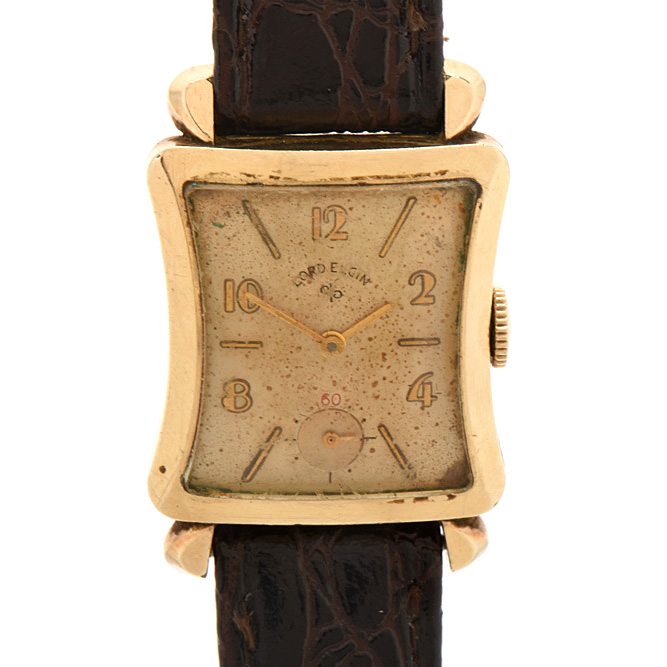 Vintage 14K Gold Filled Lord Elgin Watch with Uniqued Shaped Case