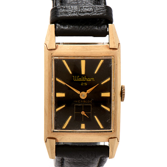 Vintage 10K Yellow Gold Filled Curved Case Waltham Watch