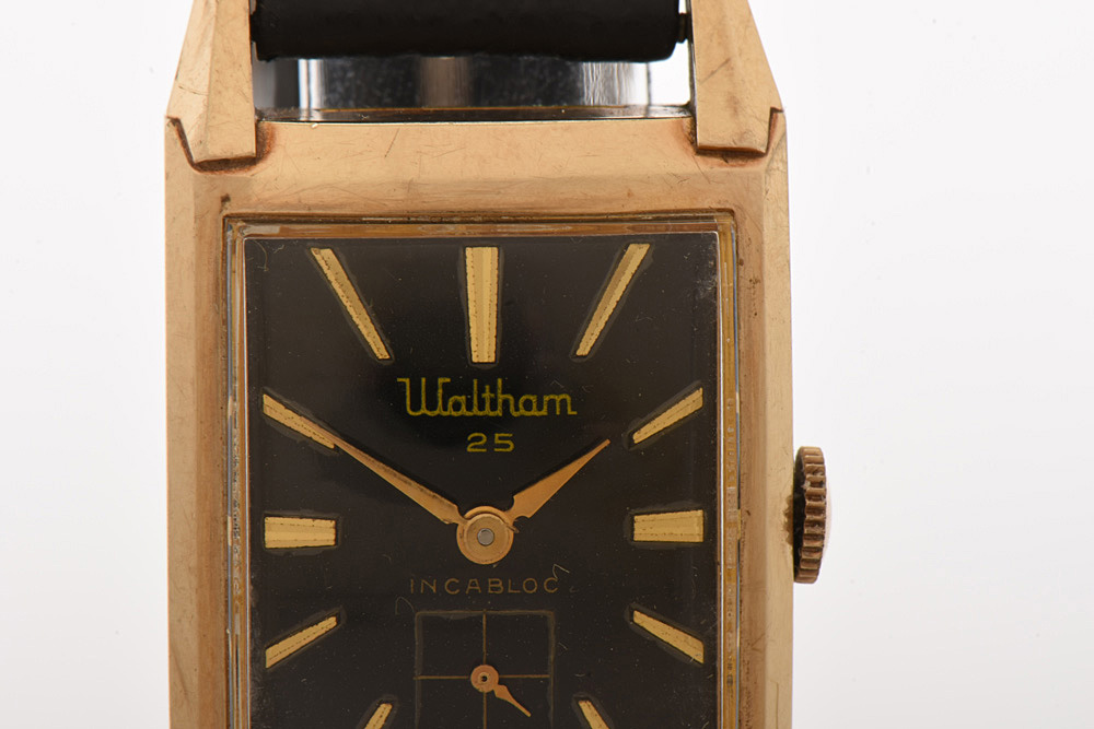 Vintage 10K Yellow Gold Filled Curved Case Waltham Watch