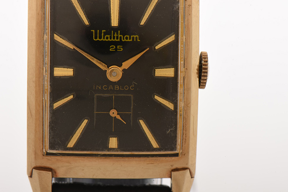 Vintage 10K Yellow Gold Filled Curved Case Waltham Watch