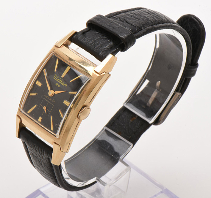 Vintage 10K Yellow Gold Filled Curved Case Waltham Watch