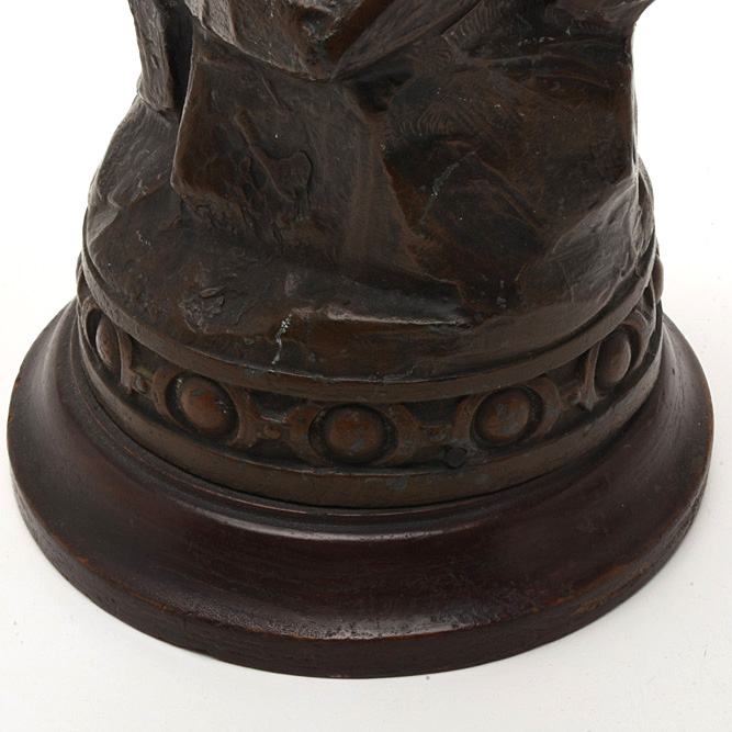 1933 10K Gold-Filled Open Face Pocket Watch with Bronze-Tone Eagle Statuette