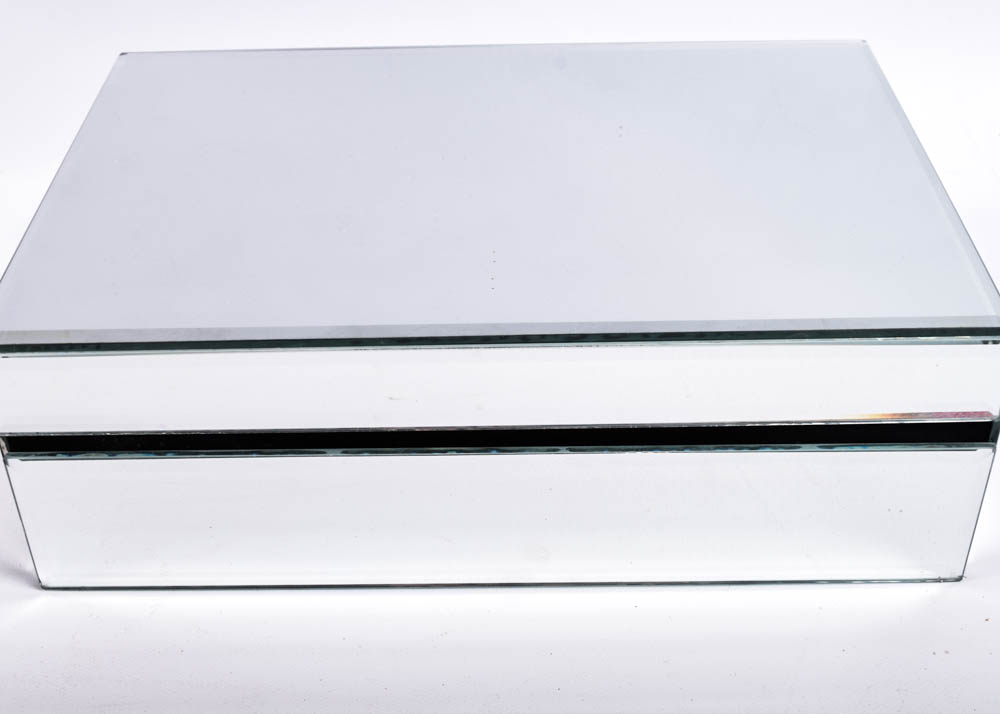 American Atelier Mirrored Jewelry Box with Oval Clasp