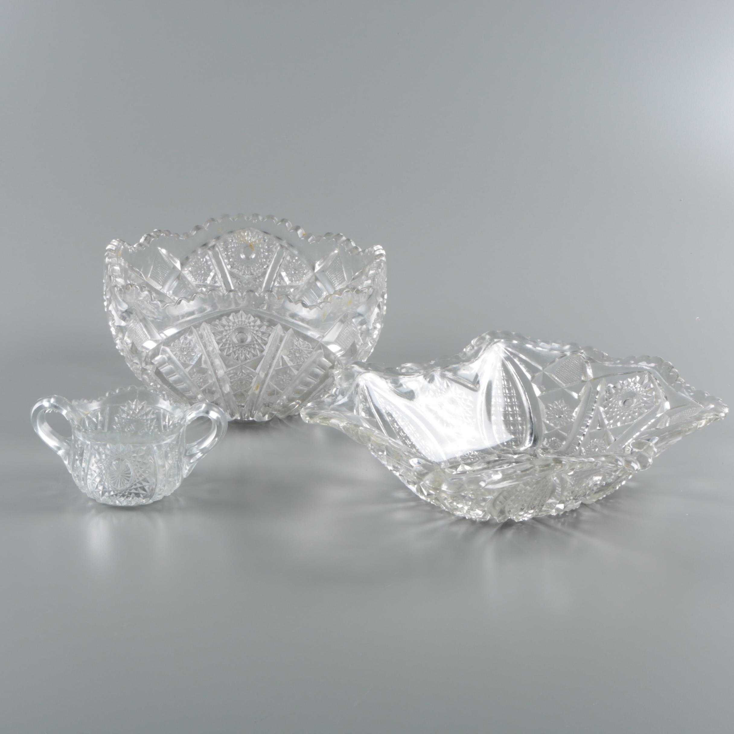 Antique EAPG Clear Glass Serveware