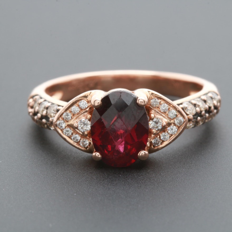 Le Vian 14K Rose Gold Rhodolite Garnet and Diamond Ring