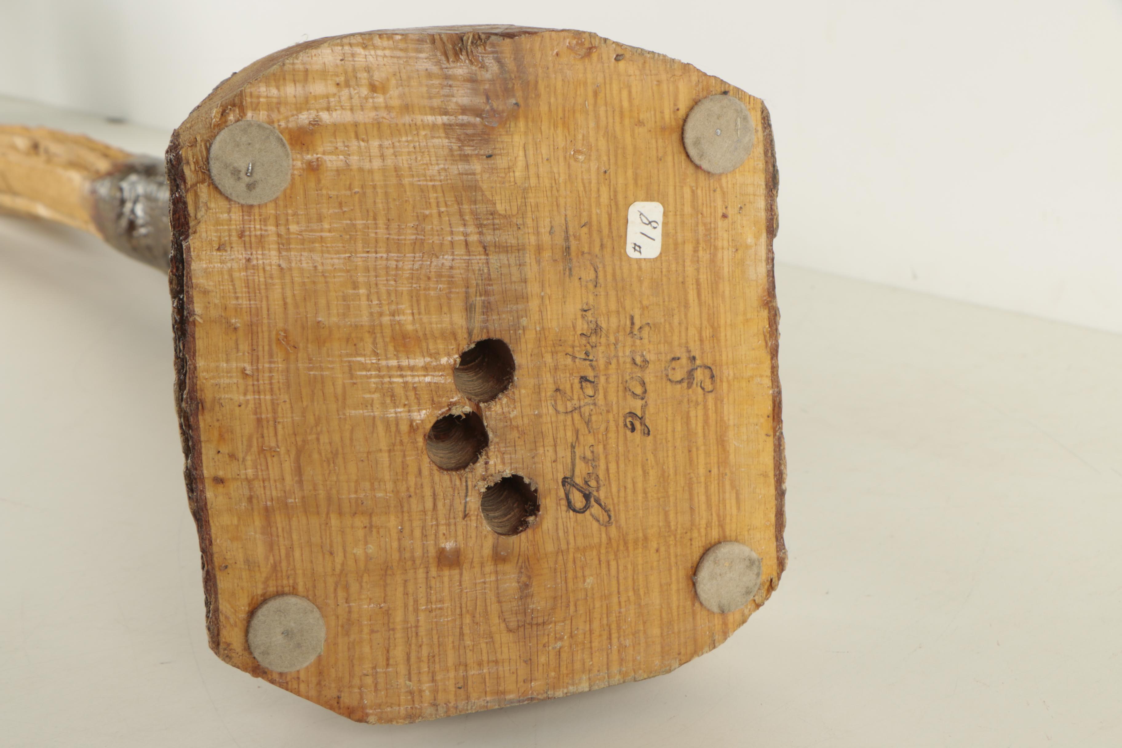 Joe Salyers Chainsaw Carved and Painted Oak Sculpture