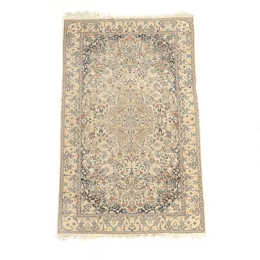 Vintage Hand-Knotted Persian Wool Accent Rug