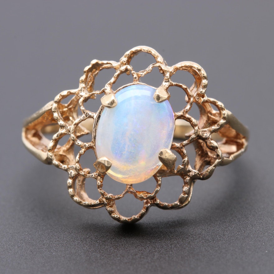 14K Yellow Gold Opal Ring