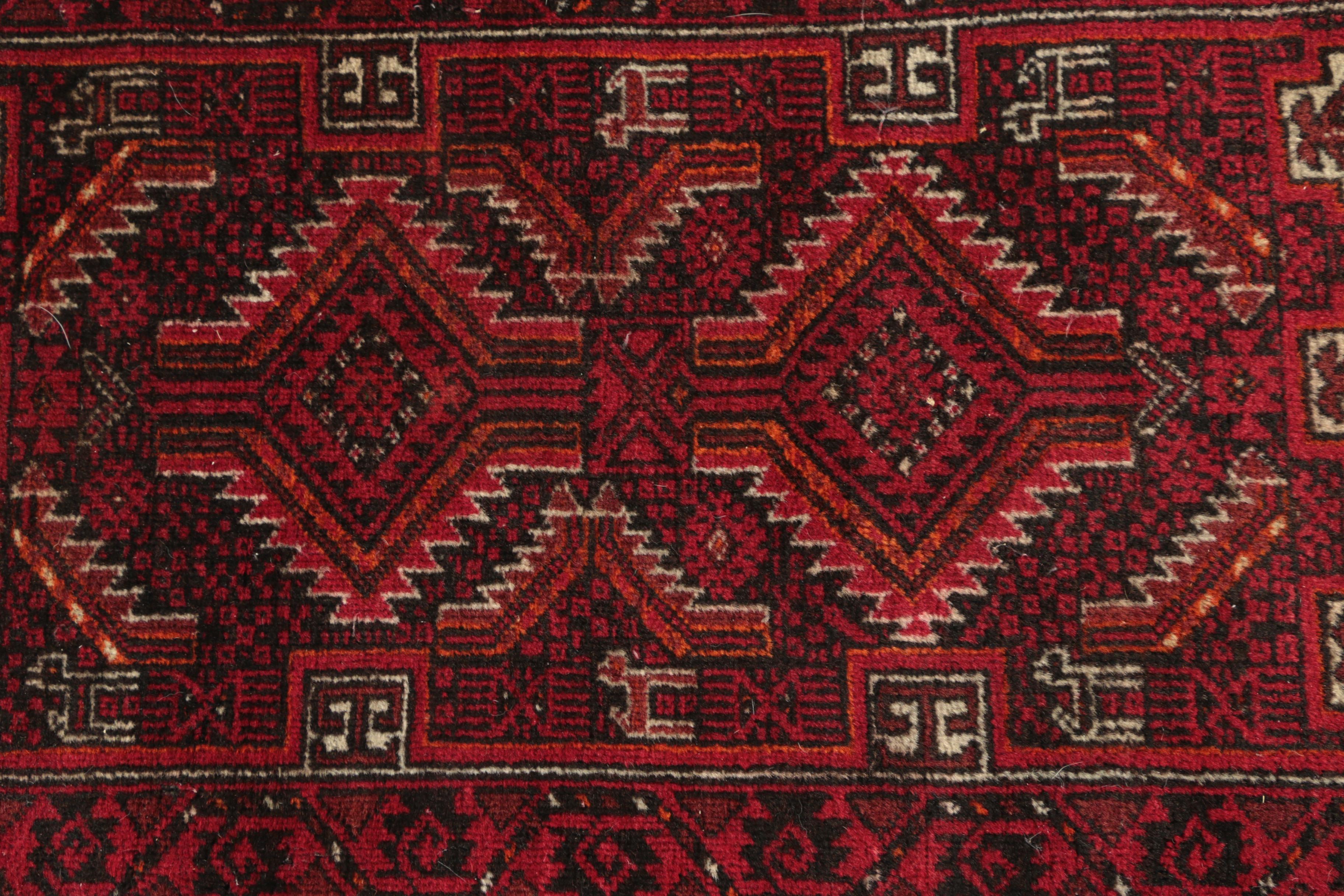 Vintage Hand-Knotted Turkmen Wool Accent Rug