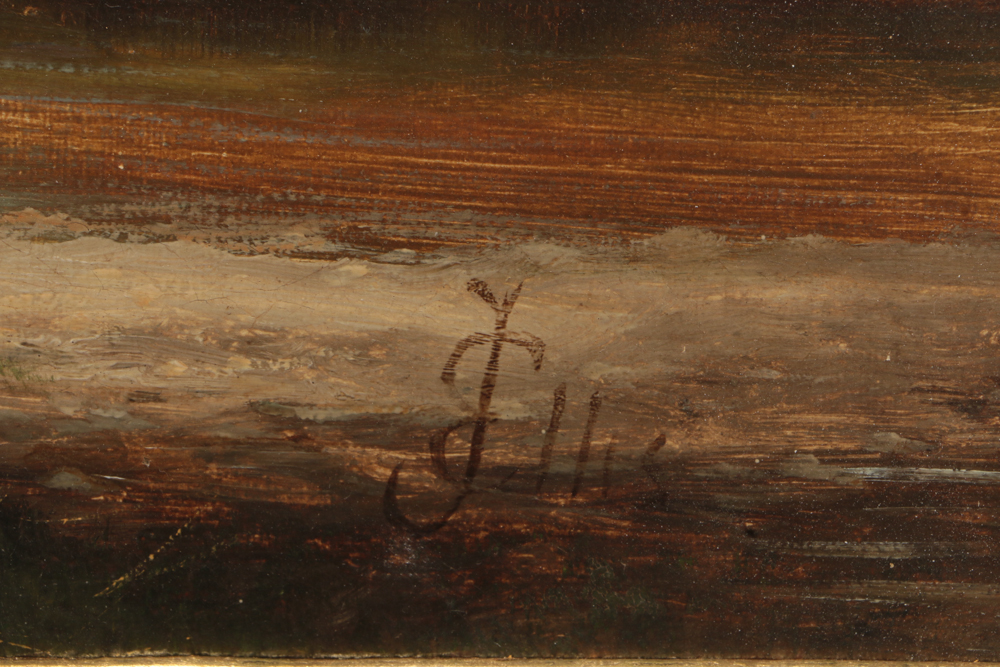 J. Ellis Original Oil Landscape Painting on Canvas