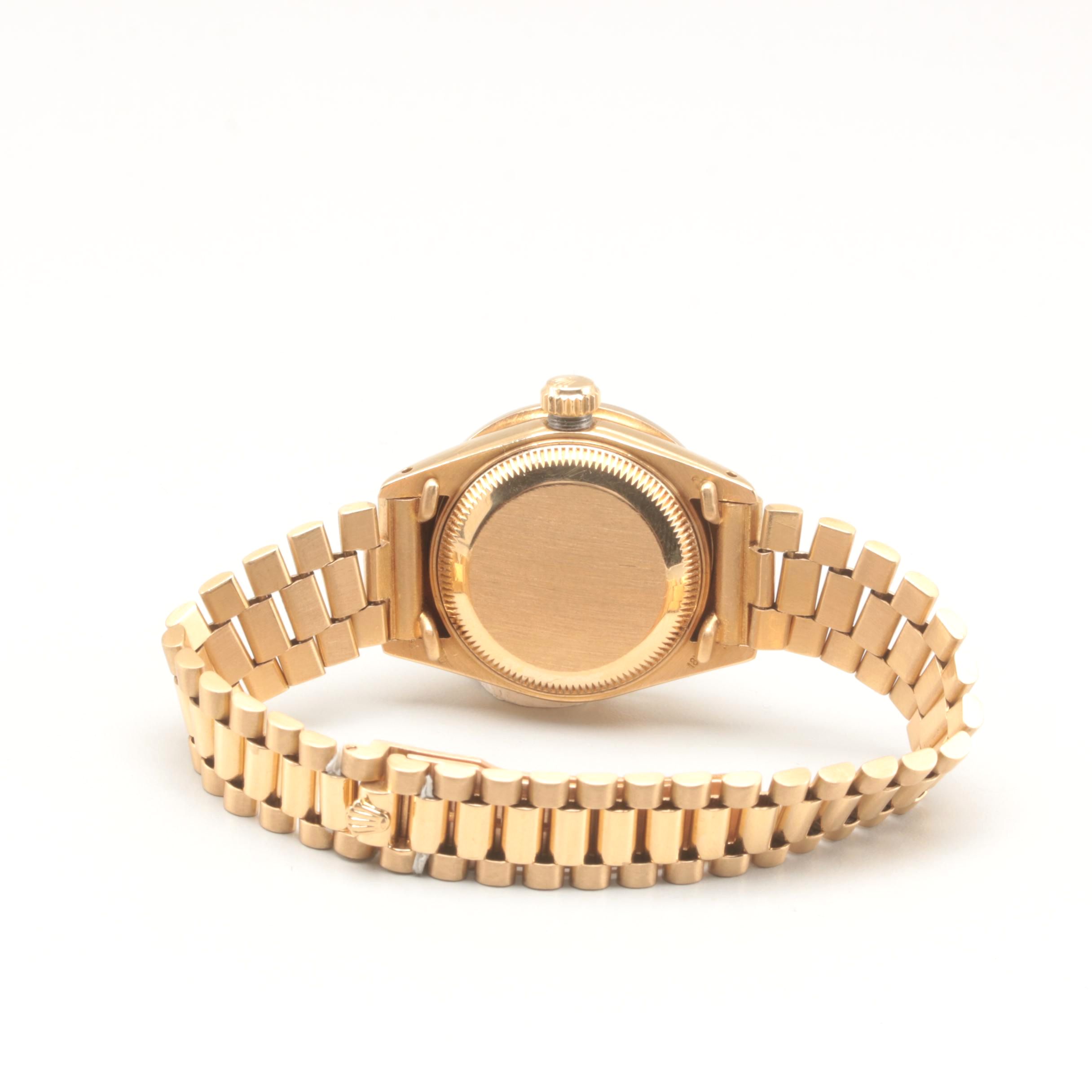 Circa 1983 Rolex 14K Yellow Gold Diamond Oyster Perpetual Datejust Watch