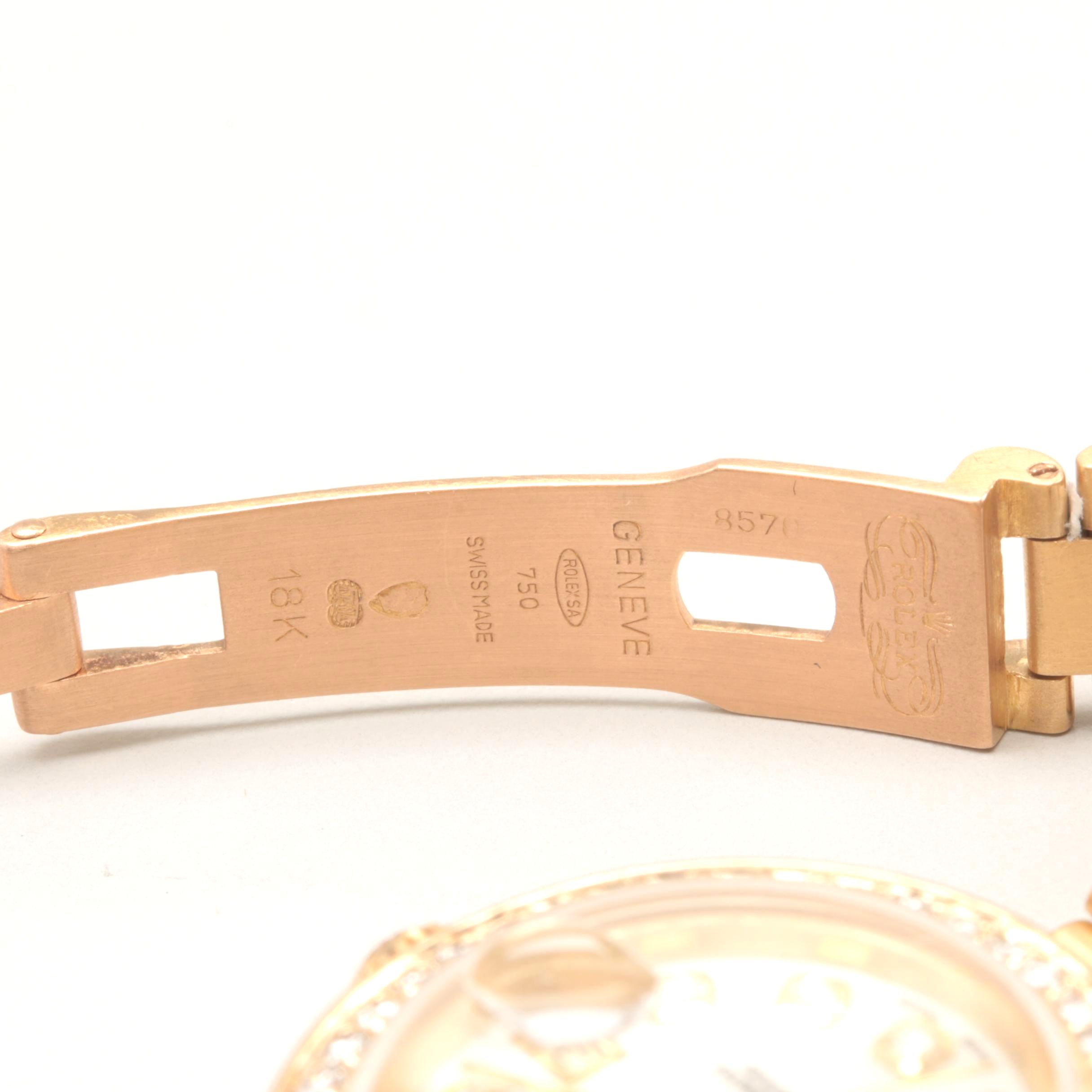 Circa 1983 Rolex 14K Yellow Gold Diamond Oyster Perpetual Datejust Watch