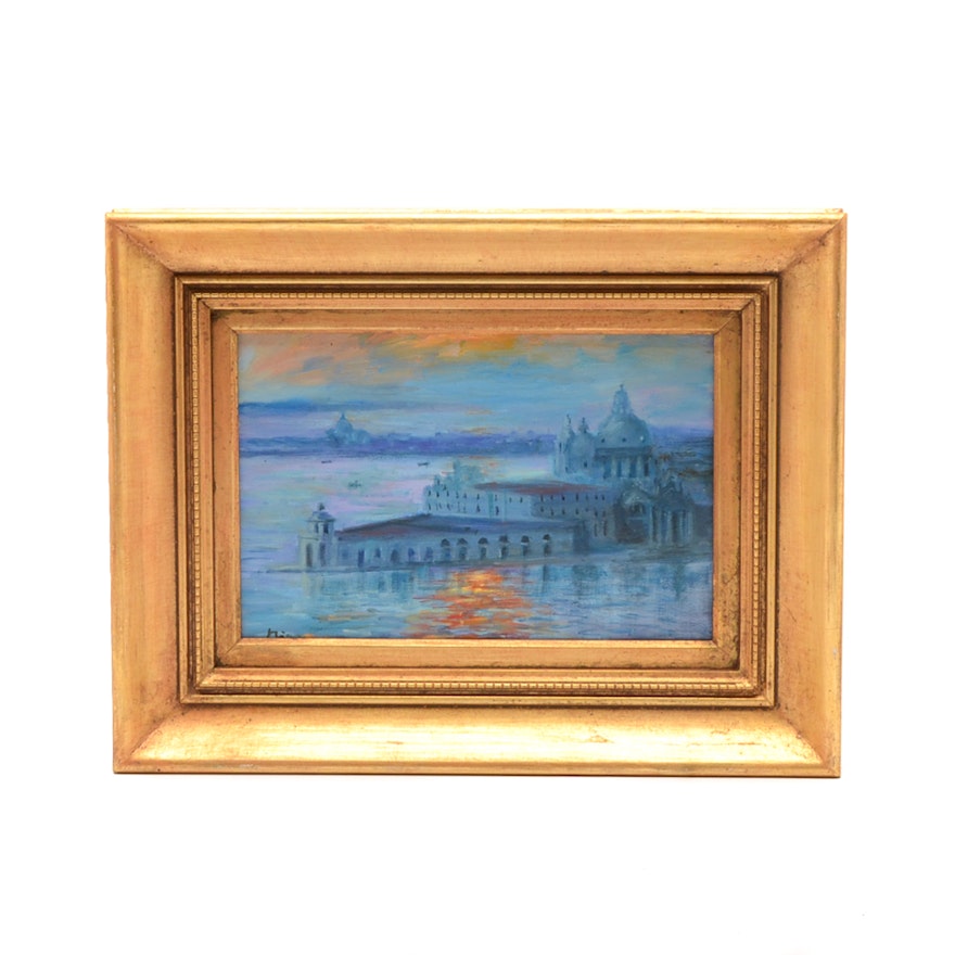 Nino Pippa Original Oil Painting on Board "Venice - La Salute"