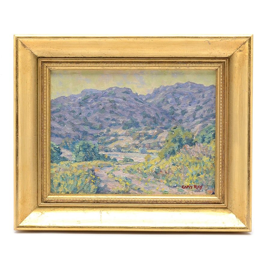 Gary Ray Original Oil Painting on Board of Mountain Landscape