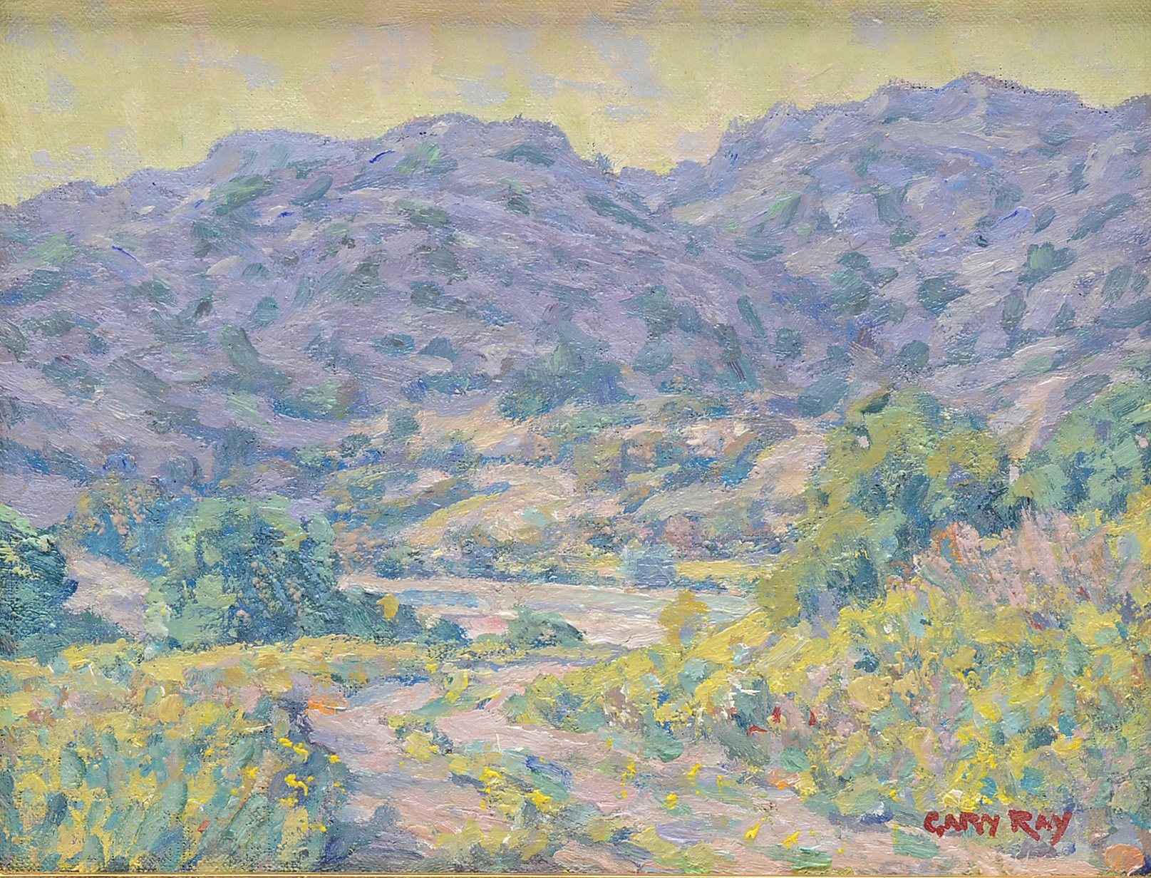 Gary Ray Original Oil Painting on Board of Mountain Landscape